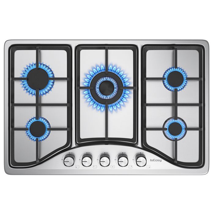 Plaque de Cuisson Gaz - ISEASY - 2 Feux - Inox - Encastrable - Allumage par Impulsion