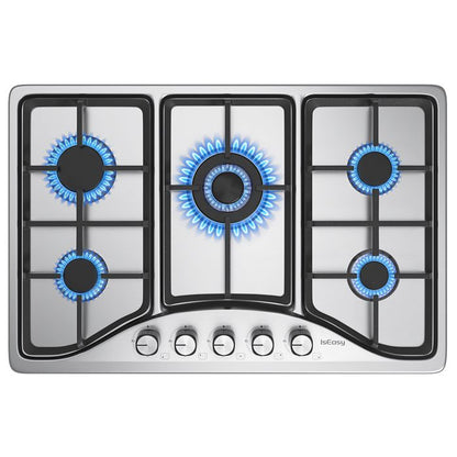 Plaque de Cuisson Gaz - ISEASY - 2 Feux - Inox - Encastrable - Allumage par Impulsion