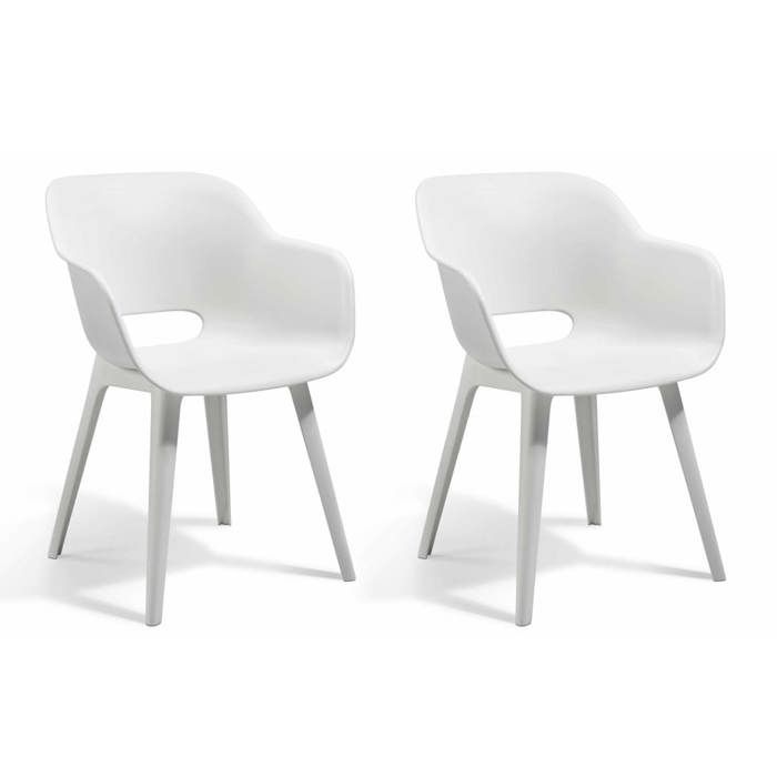 Chaises de jardin - KETER - AKOLA - Lot de 2 en résine - Gris olive - Dossier ergonomique