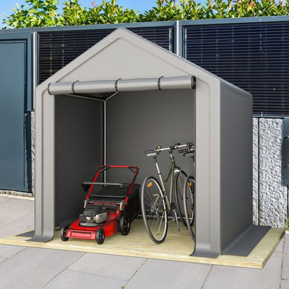 Carport tente de garage 190x170x200 cm - Abri de Jardin - Imperméable - cadre en métal - pour vélo, moto, outils - Gris