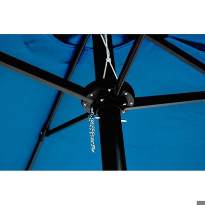 Parasol d'extérieur - LANGTU - 14,8 pieds - Rectangulaire double face - Manivelle - Bleu foncé