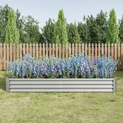 Jardinière surélevée extérieure - BELLEMAVE - Bac de jardin en métal - Sans fond - 232 x 113,5 x 30 cm - Vert