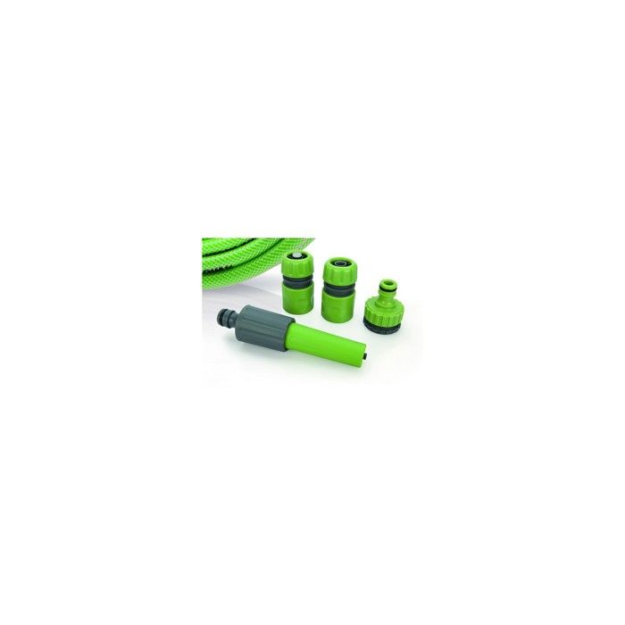 Tuyau d'arrosage 19mm 25m KIT PVC lance multi jet+ 2 raccords + nez de robinet VITO