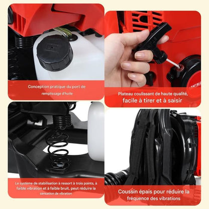 EB430 Souffleur à dos 1250W - longue buse - conception ergonomique - 1250W - 6800r/min - 180 x 45 x 45cm - ORANGE