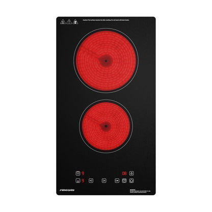 Plaque de Cuisson Vitrocéramique FIREGAS - 4 zones 7200W - L59 x P52 cm - Noir