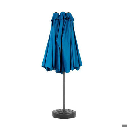 Parasol d'extérieur - LANGTU - 14,8 pieds - Rectangulaire double face - Manivelle - Bleu foncé
