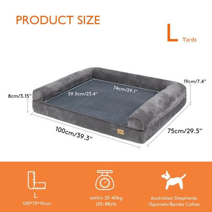 BingoPaw Panier Chien XXL Déhoussable Canapé Chien Orthopedique Ultra Doux Lit pour Chien Grande Taille, 135 x 100 x 24 cm