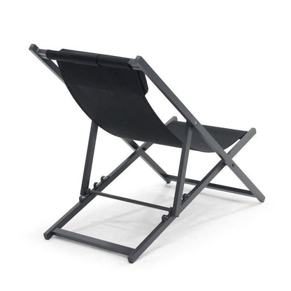 Lot de 2 transats en aluminium anthracite Santiago - Oviala