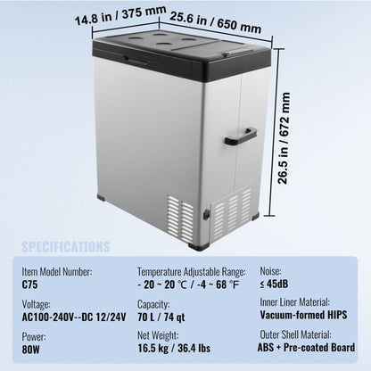Réfrigérateur Portable - DUOKU - Modèle NL15 - 15 L - Température -20 à 20 ℃ - 12 Volts