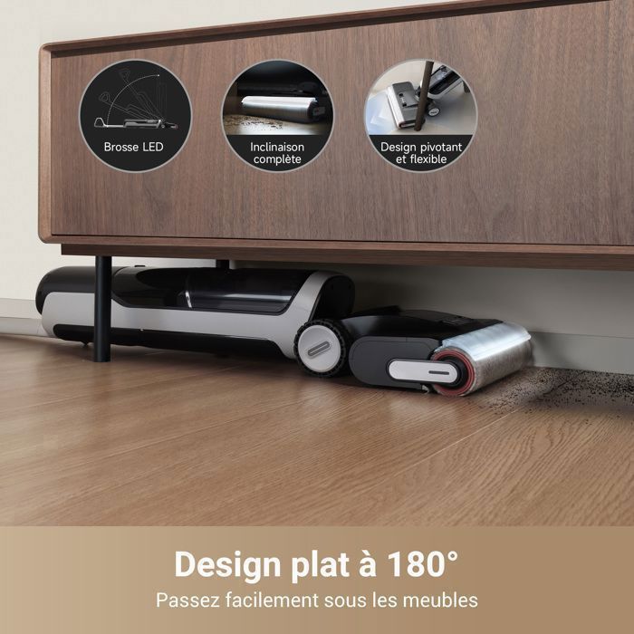 ASPIRATEUR Balai Aspirateur Laveur DREAME H12 Pro FlexReach, porte  Plat  180,schage 5 Min,18 kPa,Nettoyage Deux Bords