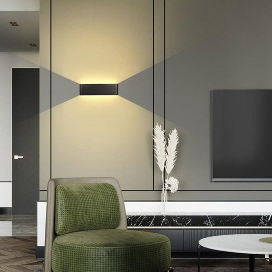 Applique murale LED - Moderne - Lot de 2 - 12W - Noir 46x9 cm