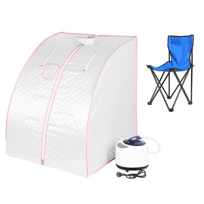 Sauna à Vapeur et Cabine OHMG - Tente Pliable 1 Place - Générateur de Vapeur 1.5L 1000W - Bleu