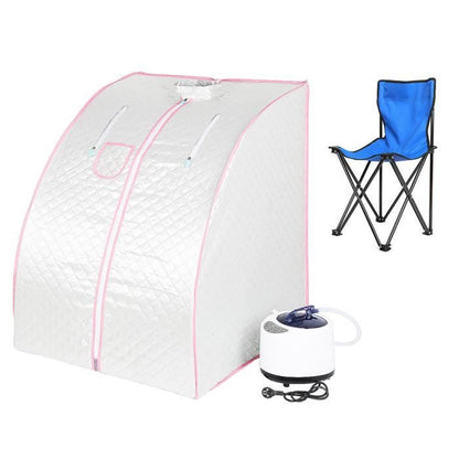 Sauna à Vapeur et Cabine OHMG - Tente Pliable 1 Place - Générateur de Vapeur 1.5L 1000W - Bleu