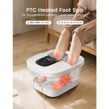 Bain de Pieds Massage pliant ALLJOY, température constante, Écran tactile, Masseur de Pieds Pliable avec Bulles