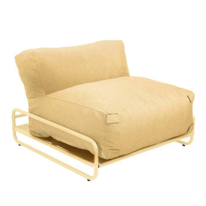 Chauffeuse pour salon de jardin modulable avec structure jaune clair  Mixi, Oviala