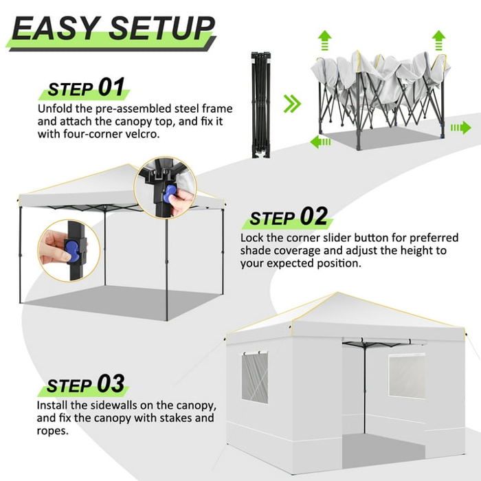 Tonnelle Pliante 3x3 Imperméable Professionnel Tente de Reception,Blanc
