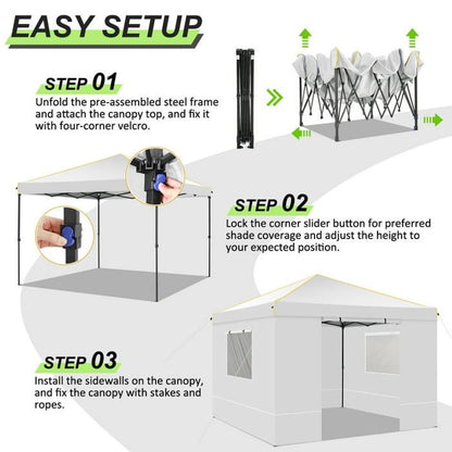 Tonnelle Pliante 3x3 Imperméable Professionnel Tente de Reception,Blanc