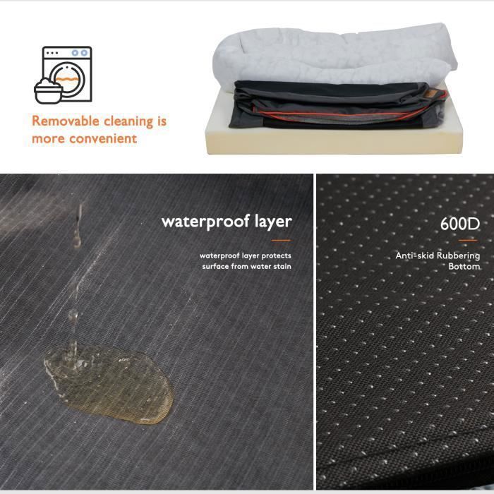 BingoPaw Panier Chien XXL Lit pour Chien Grande Taille Coussin pour Chien Déhoussable Orthopétique 97 x 72 x 30 cm