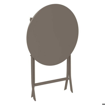 Table de jardin pliante ronde "Greensboro" vert olive 2 places en acier traité époxy - Hespéride