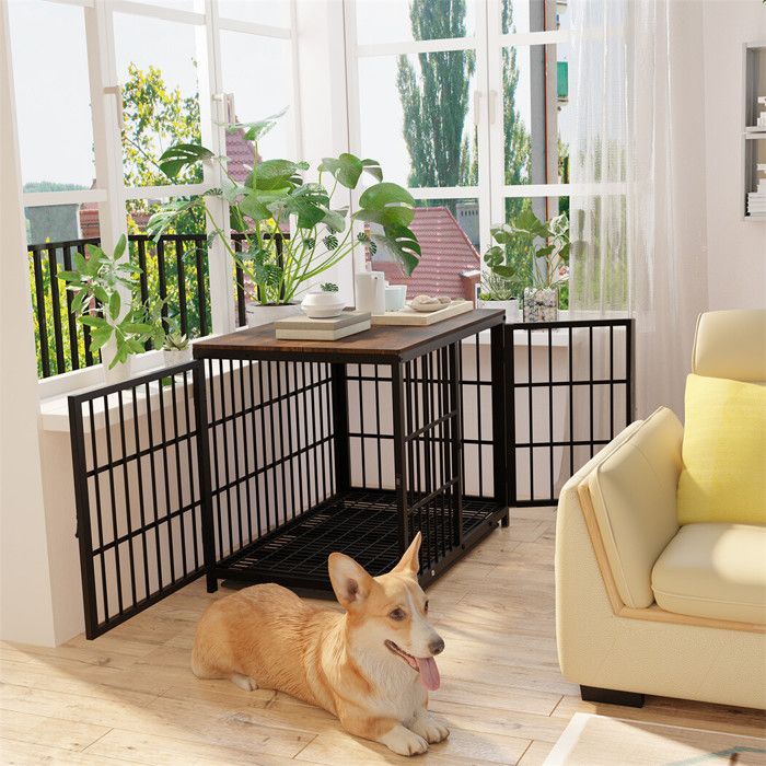 BingoPaw Cage pour Petit Chien Intérieur Caisse Chien Petite Taille Meuble Chiens 78.5x56.5x65cm