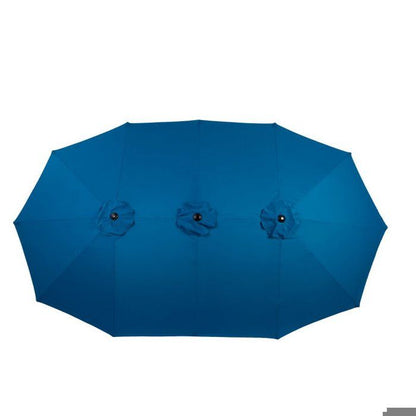 Parasol d'extérieur - LANGTU - 14,8 pieds - Rectangulaire double face - Manivelle - Bleu foncé