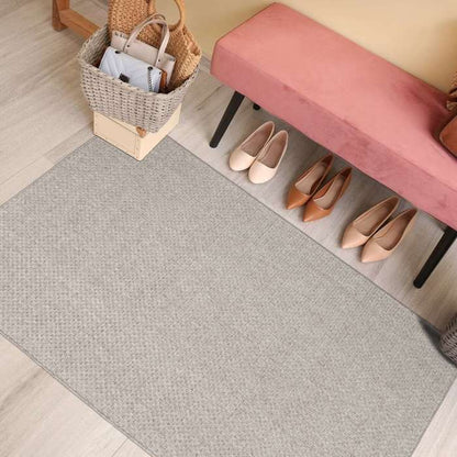 Tapis d'extérieur/intérieur aspect jute blanc D160