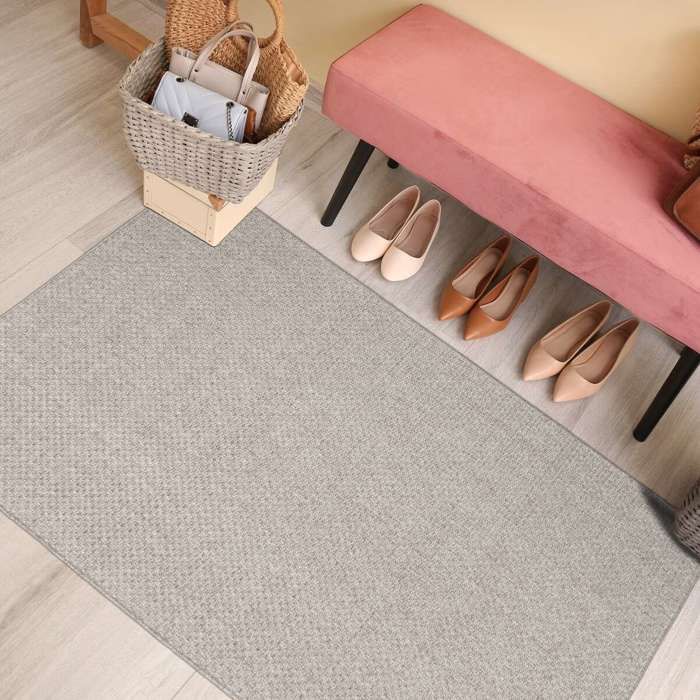 Tapis d'extérieur/intérieur aspect jute gris 160x230
