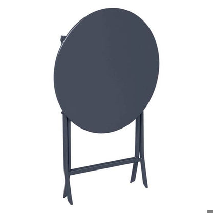 Table de jardin pliante ronde "Greensboro" vert olive 2 places en acier traité époxy - Hespéride