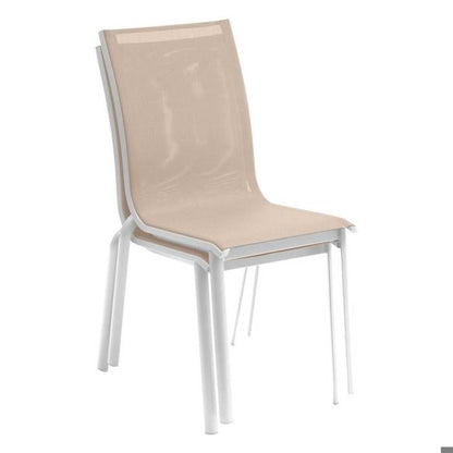 Chaise de jardin empilable "Axant" anthracite & graphite en aluminium traité époxy - Hespéride