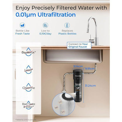 Waterdrop 10UB Système de Filtre à Eau Sous Évier avec Robinet Dédié, 11K Gallons de Filtration D'eau de Grande Capacité