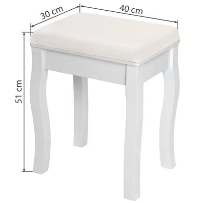 Tabouret Pour Coiffeuse Table De Maquillage Vintage Blanc Coiffeuse