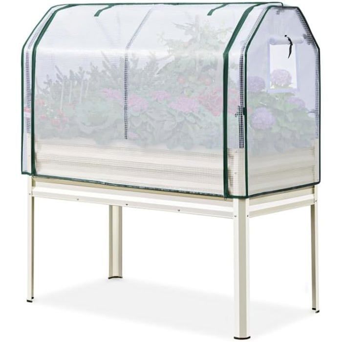 Bac de jardin surélevé en aluminium 240*100*40 cm – Anti-rouille, fond ouvert, coins arrondis, Gris, 1pc