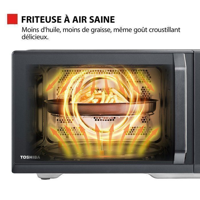 Micro-ondes combin pose libre MW3-SAC26SF(BK) 26L, 900W  Gril 1000W  Convection 2100W - Connection WiFi & Friteuse sans huile