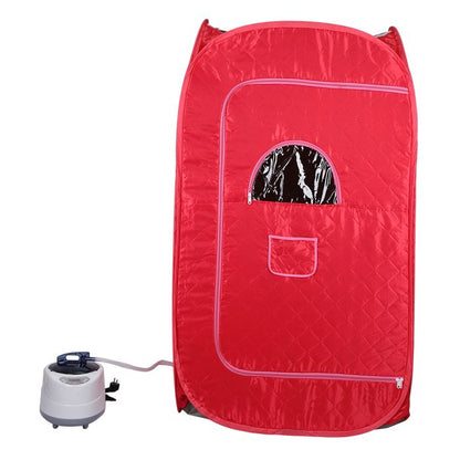 OHMG-Cuiseur Vapeur Portatif Pour Sauna Domestique-Fumoir À Vapeur-Avec Tabouret Pliant-Régulation Température Programmée-Rouge