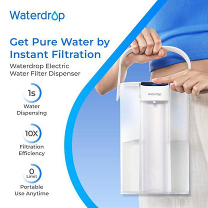 Waterdrop Pichet de filtre à eau électrique, distributeur d'eau rechargeable, système de comptoir instantané de 15 tasses(3)