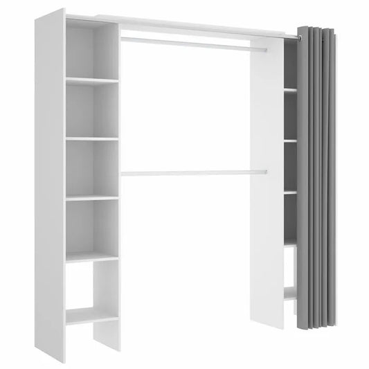 Armoire Placard Extensible Coloris blanc   longueur 110 180 X Hauteur 205 X Profondeur 50 Cm Kit dressing