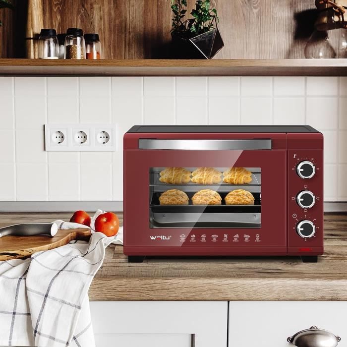 Mini four électrique WOLTU - 28L - 1600W - Noir