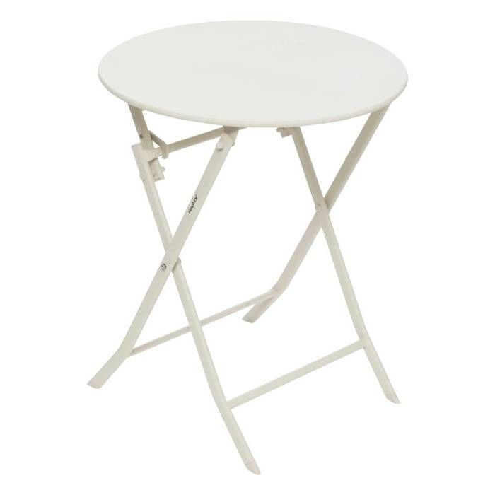 Table de jardin pliante ronde "Greensboro" vert olive 2 places en acier traité époxy - Hespéride