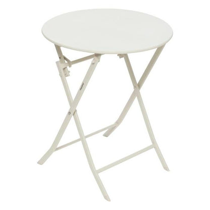 Table de jardin pliante ronde "Greensboro" vert olive 2 places en acier traité époxy - Hespéride