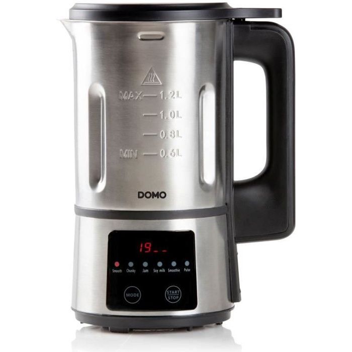 Blender chauffant DOMO – gris - 2,2 L – 7 programmes – 1000 Watt - DO716BL