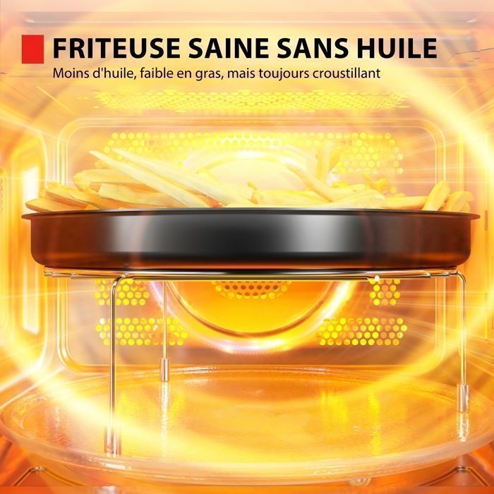 Micro-ondes combin pose libre MW3-SAC26SF(BK) 26L, 900W  Gril 1000W  Convection 2100W - Connection WiFi & Friteuse sans huile