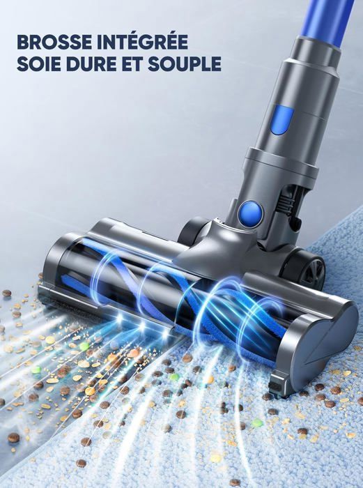BUTURE VC90 Aspirateur Balai sans Fil – 65 kPa/600W/60 min – SmartSpeed– Charge rapide –Batterie amovible- Idéal sols durs & tapis