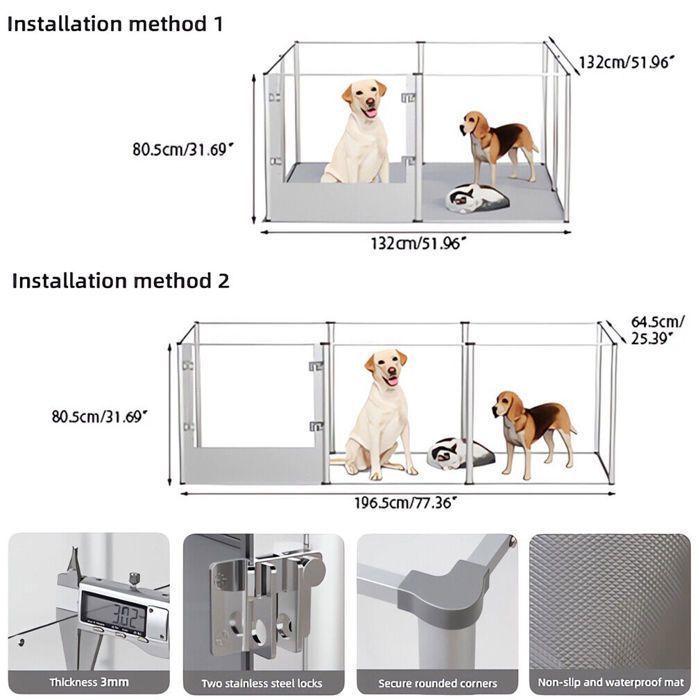 Parc pour Petits Animaux Enclos Lapin Intérieur Rongeur Chiot Cochon d'Inde - 6 Panneaux - 124x63x40cm