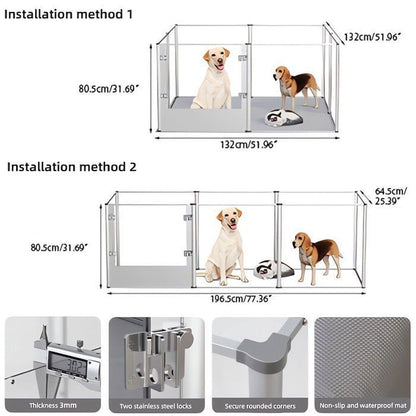 Parc pour Petits Animaux Enclos Lapin Intérieur Rongeur Chiot Cochon d'Inde - 6 Panneaux - 124x63x40cm
