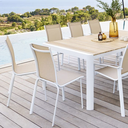 Chaise de jardin empilable "Axant" anthracite & graphite en aluminium traité époxy - Hespéride