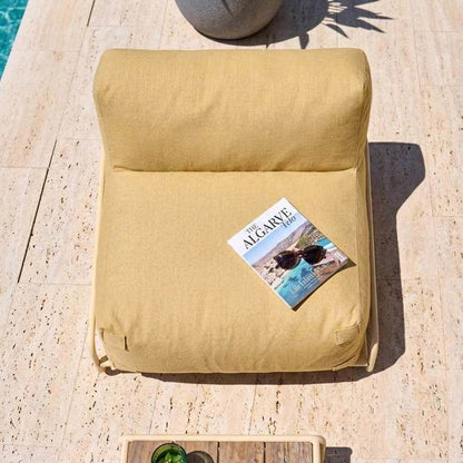 Chauffeuse pour salon de jardin modulable avec structure jaune clair  Mixi, Oviala