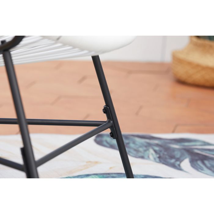 Acapulco : Ensemble 2 fauteuils oeuf + table basse gris clair