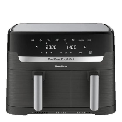 Moulinex Dual Easy Fry & Grill, Air fryer et gril, 8,3L, 2 tiroirs,8 programmes prédéfinis, EZ905B20