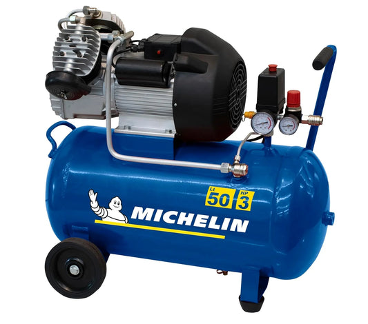 MICHELIN Compresseur d'Air Portatif MB3650 - Cuve 50 Litres - Moteur 3 cv - Pression Maximale 10 bar - Débit d'Air 360 l/min - 21.6 m³/h