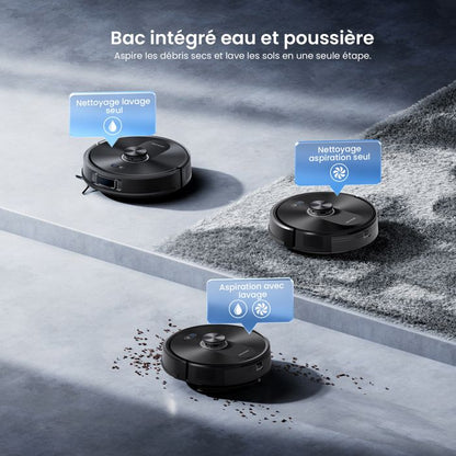 PROSCENIC Q8 Max- Aspirateur Robot Laveur 3 en 1 -Station Auto-Vidage 4L-12000 Pa -Navigation LiDAR -Idéal Poils d'Animaux -Connecté